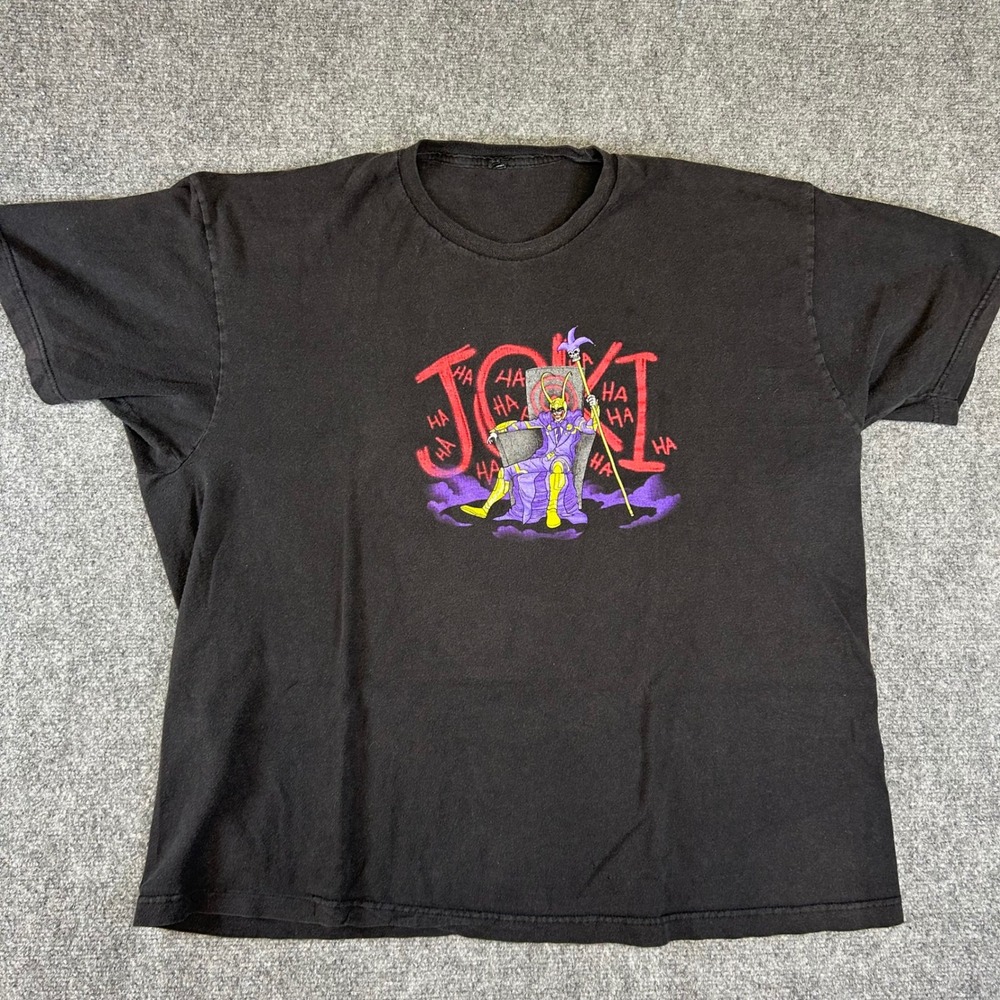Tultex Joki Loki Joker Mashup Graphic T-Shirt Mens XXL Black Cotton Short Sleeve